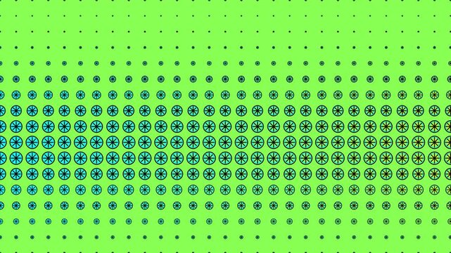 Blue Green Gradient Halftone Snowflake Loop