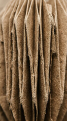 Fototapeta premium Close Up View Of Crumpled Brown Paper Texture Surface transparent background