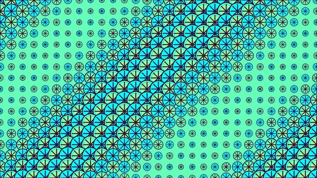Cyan Green Geometric Halftone Flow Loop