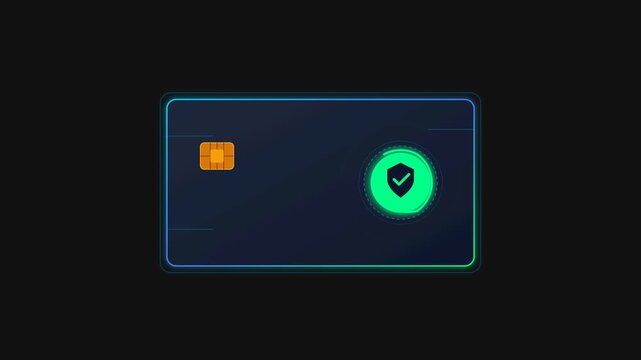 Animasi Credit Card Biometric Auth 4K Motion Graphic Animation | Seamless Loop