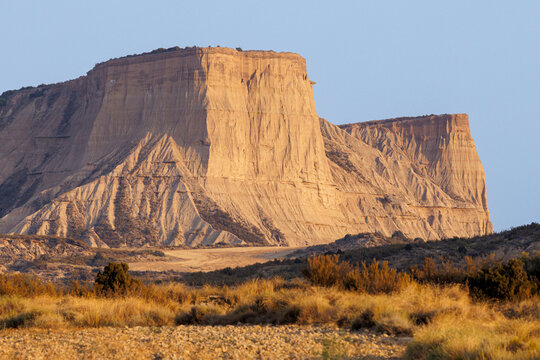Formation rocheuse dans le d&eacute;sert des Bardenas Reales en Espagne