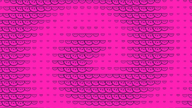 Magenta Watermelon Slice Halftone Motion Loop