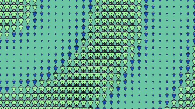Mint Green Blue Strawberry Wave Pattern Loop