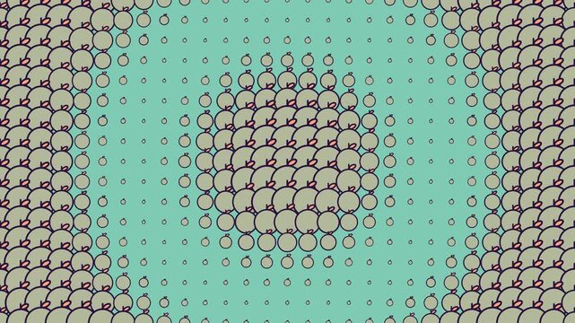 Mint Green Apple Halftone Zoom Motion Loop