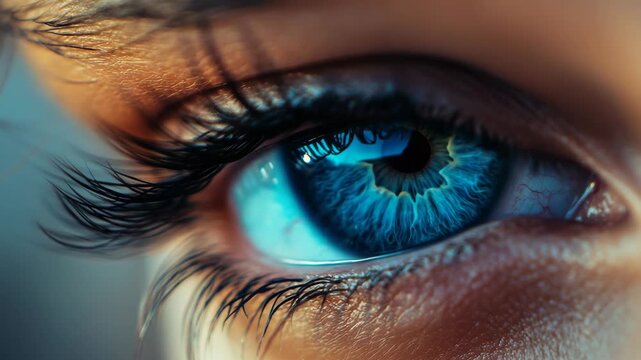 A close-up of an eye showcasing its iris color