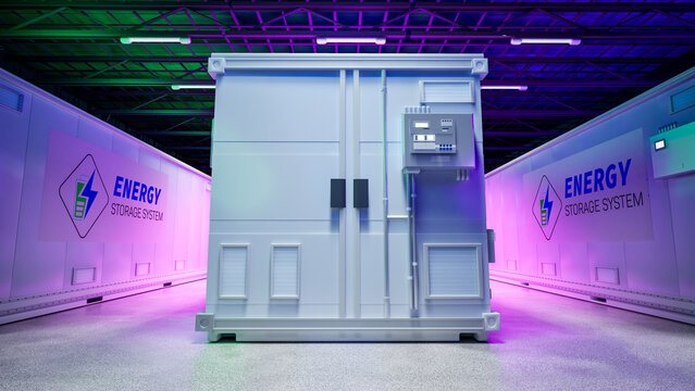 Energy storage systems or battery container units in factory