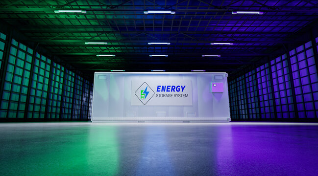 Energy storage systems or battery container units in factory