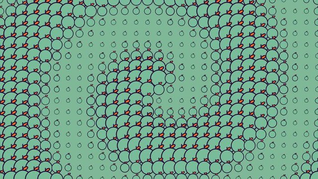 Mint Green Apple Spiral Halftone Zoom Background
