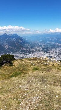 Grenoble cityscape from Moucherotte Mountain in the French Alps