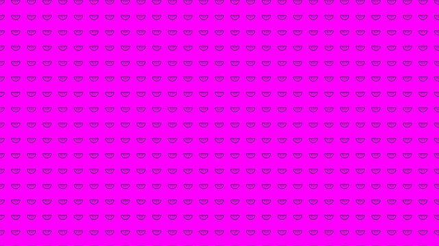 Magenta Watermelon Slice Horizontal Repeating Pattern Loop