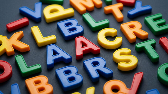 Colorful ABC Letters Scattered - Learning, Education, Alphabet Collection