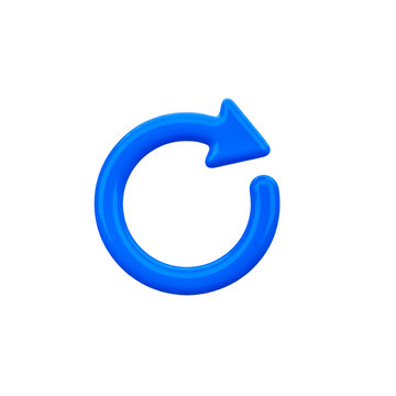 Blue circular refresh or restart arrow icon