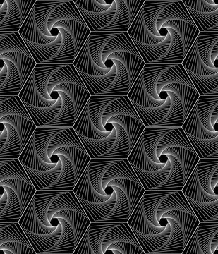 Geometric hexagon lines seamless pattern