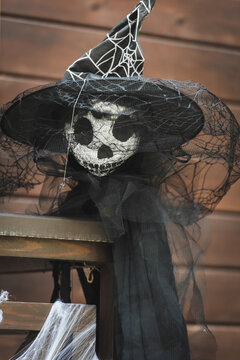 Spooky Halloween decorations bring a festive spirit to the house porch