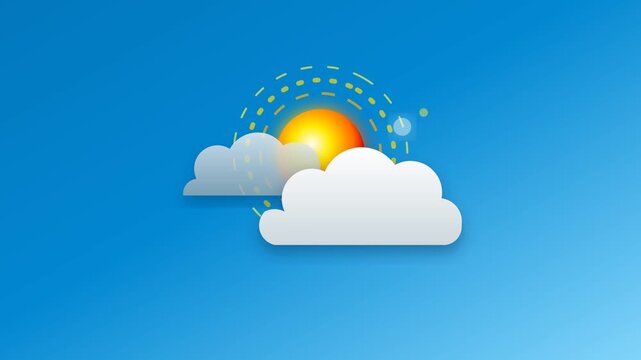 4K Animated Vibrant Neomorphic Weather App Icon Loop