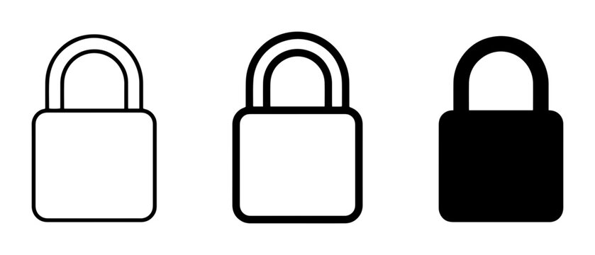 Padlock Icons Set: Security, Privacy, Access Control, Protection, Safety, Lock Symbol
