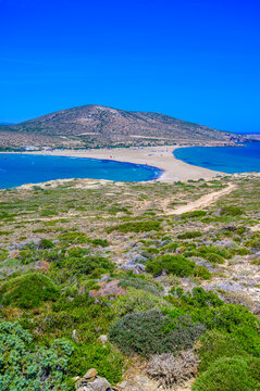 Scenic Landscape and Spectacular Coastline of Prasonisi Beach, Rhodes, Greece