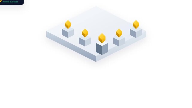 Animasi Isometric 3d Five Star Pedestal 4K Motion Graphic Animation | Seamless Loop