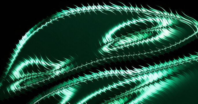 background chrome flow with glossy ribbed glass surface and 3D liquid metal wave effect texture
