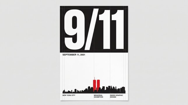Commemorative Minimalist Poster Design Honoring Patriot Day Reflecting On The Historical Events And Lasting Legacy Of September Eleventh In New York City