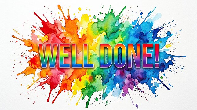 Colorful explosion of paint with the word welcome creatively integrated into the design