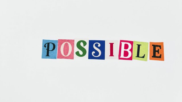 Hand Removing Letters from Word Impossible to Reveal Possible, Concept of Motivation, Positive Thinking, Success and Mindset Change
