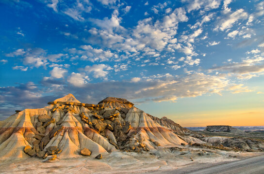 Routes to walk in the Bardenas Reales in Navarra. Spain