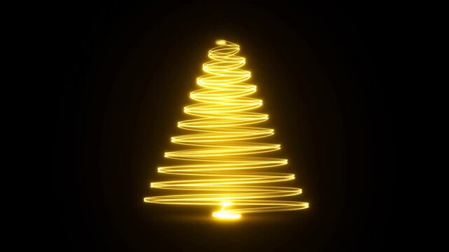 Glowing yellow light trail forming elliptical against a black background