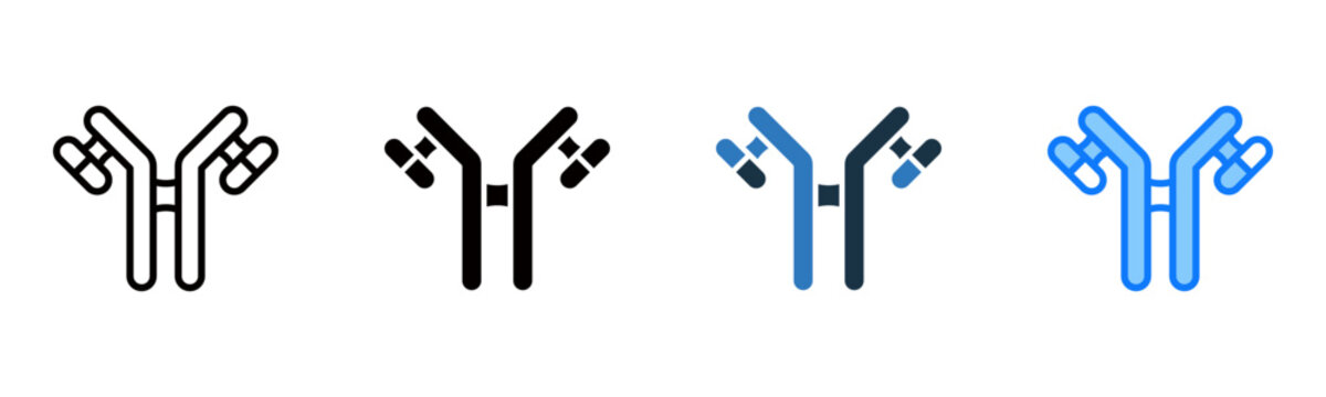 Antibody icon multiple style vector illustration