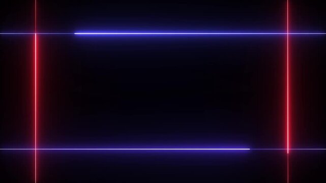 Neon line on black background 