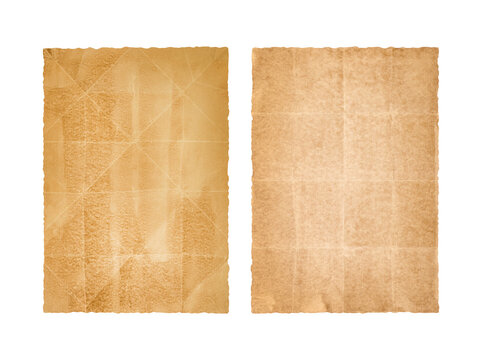 Old brown paper texture isolated on white , clipping path included,..