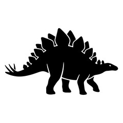 Stegosaurus dinosaur black silhouette walking isolated vector graphic design illustration with stegosaurus © Md Hifjul