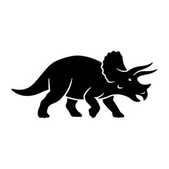 Triceratops dinosaur black silhouette walking isolated vector graphic design illustration with triceratops © Md Hifjul