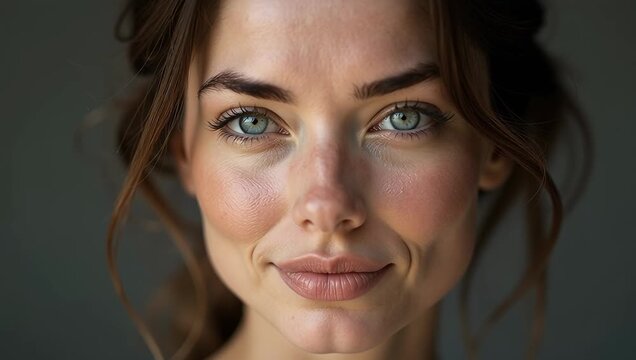 Close-Up of a Woman's Natural Expressions and Emotions