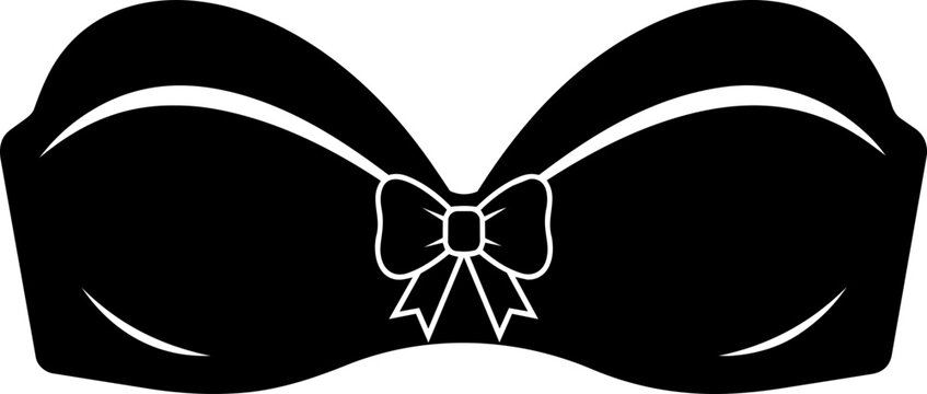 A simple strapless bra icon with a bandeau design, suitable for lingerie, underwear, fashion, apparel, and clothing-related projects