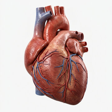 Realistic Human Heart Anatomy with Blood Vessels