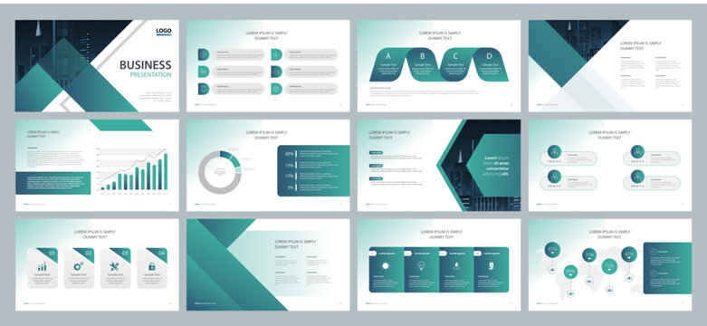 presentation design template and page layout design with info graphic elements graph and chart design for brochure, book, magazine, annual report and company profile, concept