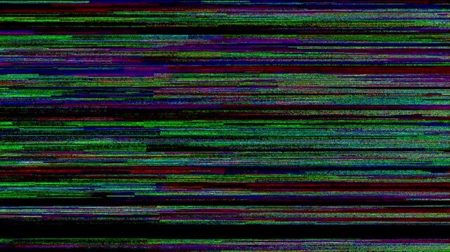 Old CRT TV static noise glitch. Retro VHS scanlines interference effect. Colorful broadcast lost signal overlay. Creative analog television distortion element.