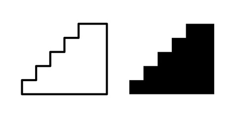 Fototapeta premium Stairs icon editable drawings set. EPS10
