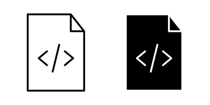 HTML script icon editable drawings set. EPS10