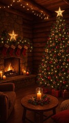 Fototapeta premium Cozy festive Christmas ambiance mobile wallpaper
