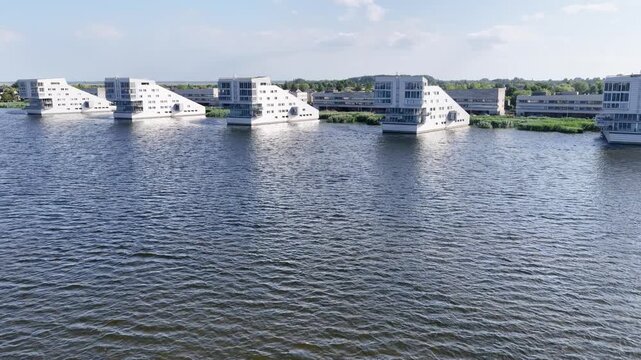 Netherland Holland Benelux Gooimeer Lake Huizen and Blaricum Village Sphinx Architecture Buildings Aerial Drone