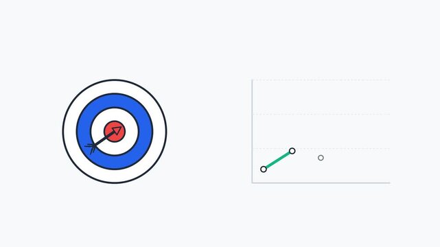 Animated archery target showing precision and accuracy in data visualization.