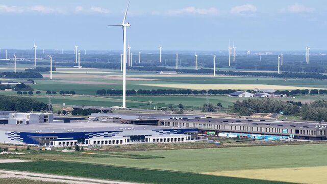 Netherland North Holland Almere City Gooimeer Lake Island Recreation Industrial Dutch Wetland Aerial Drone 4K