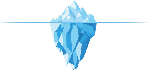 Polygonal iceberg in flat style. Iceberg icon. Vector Illustration © MstSima