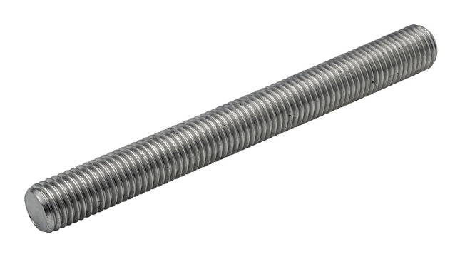 Long stainless steel threaded rod for structural fastening and industrial connections.