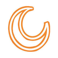halloween neon orange moon illustration © Lingporntip