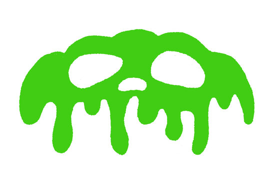 halloween neon green slime illustration