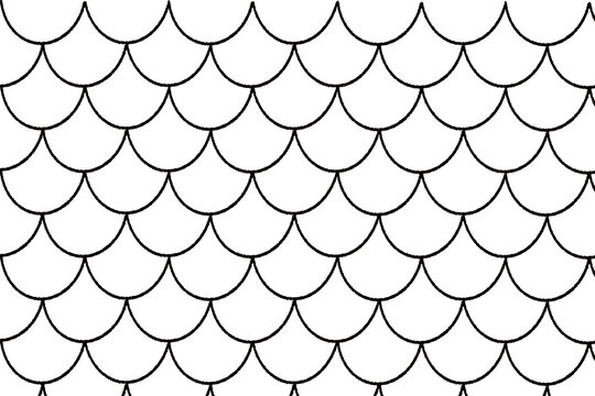 black line mermaid scale pattern