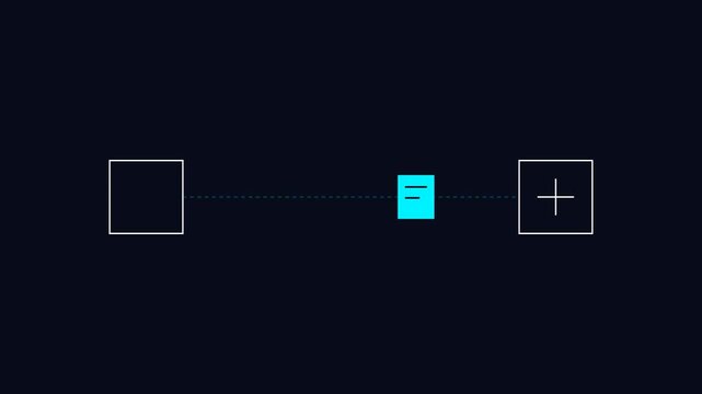 Minimalist Digital File Transfer Animation Moving Document Icon Between Two Boxes.